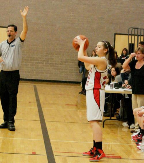 McKenzie Bailey waits for the ref.