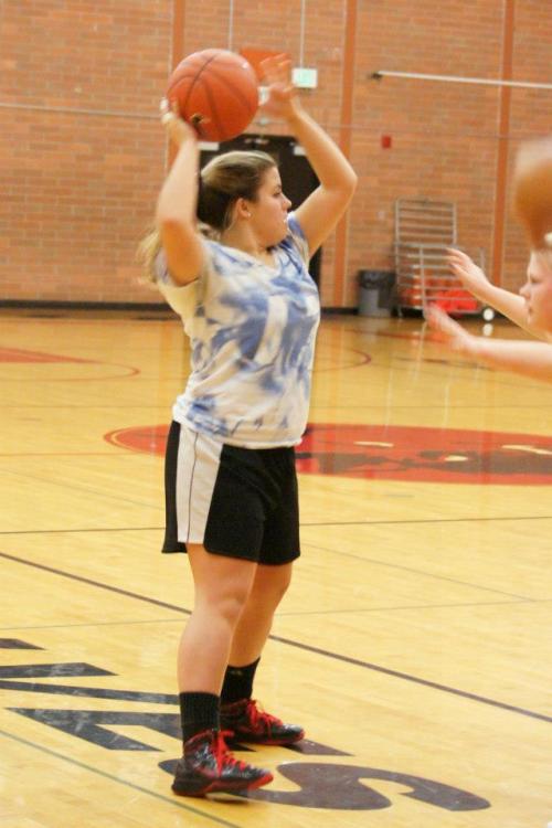 Marx looks to trigger a play during a recent Wolf practice. (Shelli Trumbull photo)