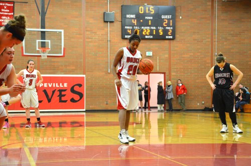 Jai'Lysa Hoskins, in one of her rare quiet moments Friday night. (Robert Bishop photos)