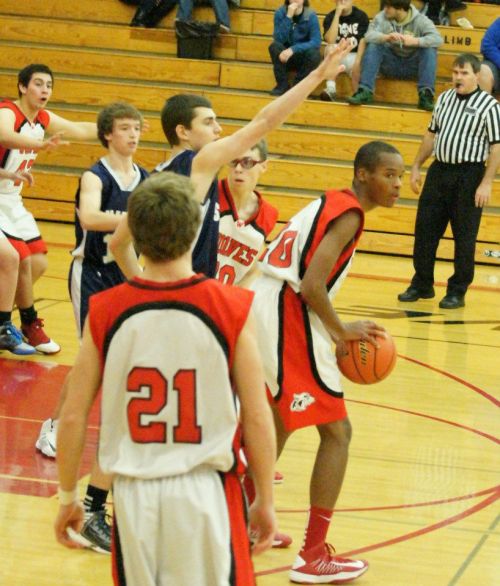 Anthony Bergeron (with ball), man of a 1,001 names. (Shelli Trumbull photo)