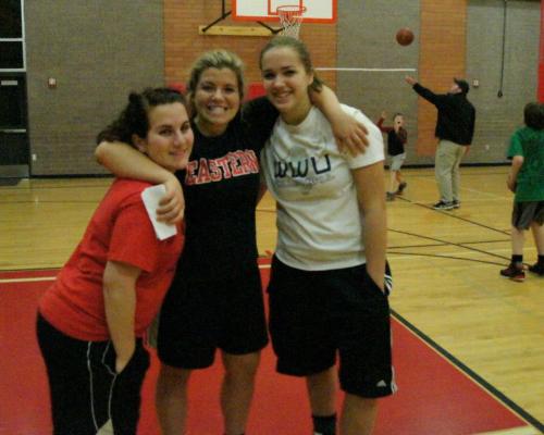 Eat your veggies, get 8 hours a night and learn to dribble with both hands and can grow up to be like Wolf stars (l to r) Julia Felici, Haley Marx and Bessie Walstad.