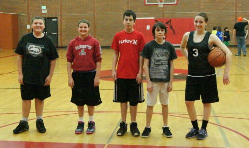 Amanda Fabrizi (3) and her team. "Our coach is the one who makes all her shots!!"