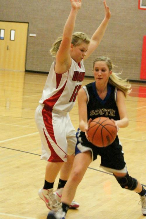 Madeline Strasburg, seen here against South Whidbey, gave the Wolves a jolt of energy Wednesday. (Shelli Trumbull photo)