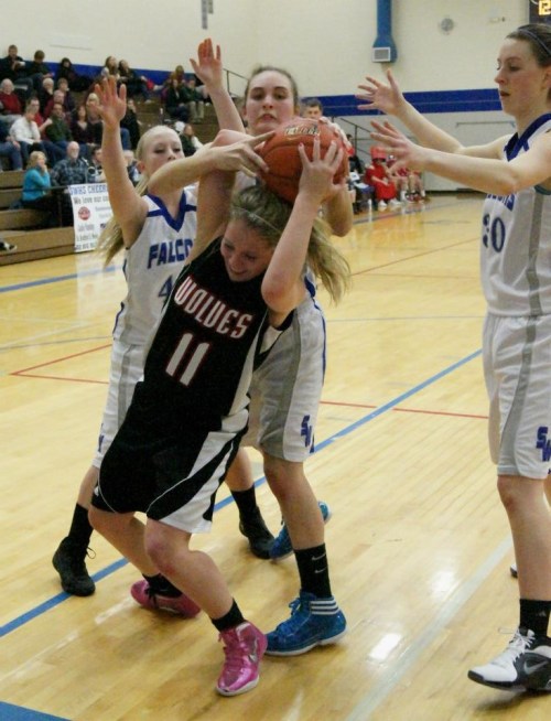 Breeanna Messner gets mugged. (Shelli Trumbull photos)