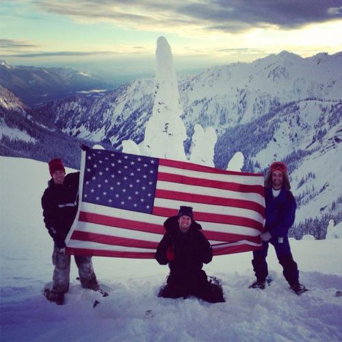 Kyle King (left) and lil' bro Tyler (center) celebrate America and their own awesomeness.