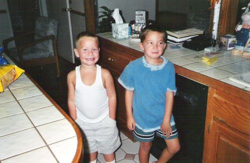 A young Caleb Valko (left) pledges, "One day I'll be a football star and everyone will scream for me!!"