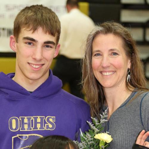 Josh Crebbin and mom Toni, the (relatively young) ol' ball coach herself.