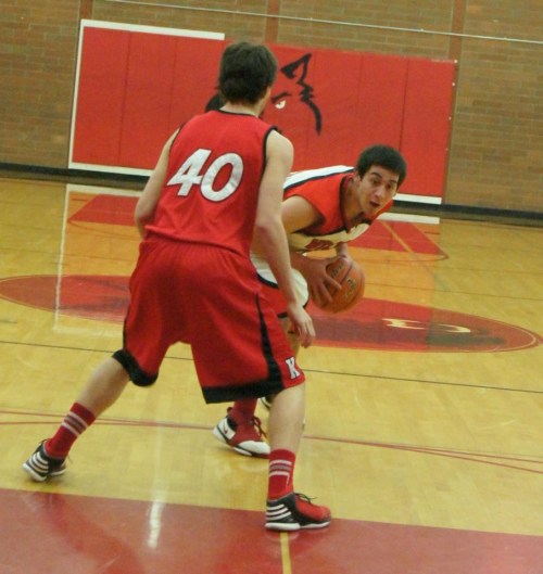 Oscar Liquidano looks for an opening in the defense.