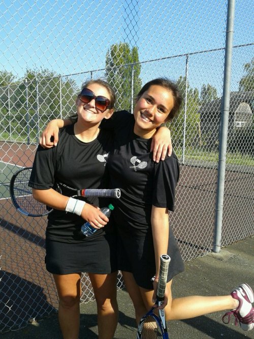 Amanda d'Almeida (right), see last year with doubles mate Lexi Blanchette, will move to singles as a senior.