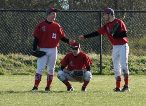 The best outfield in the game -- left to right, Korbin Korzan, Wade Schaef and Kurtis Smith.