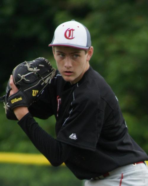 Aaron Curtin, seen here during legion ball, had a strong start in game two. (Shelli Trumbull photo)