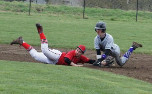 Drew Chan goes hard on a bang-bang play at second.