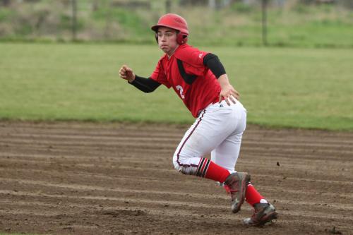 Drew Chan is in a hurry on the basepaths.