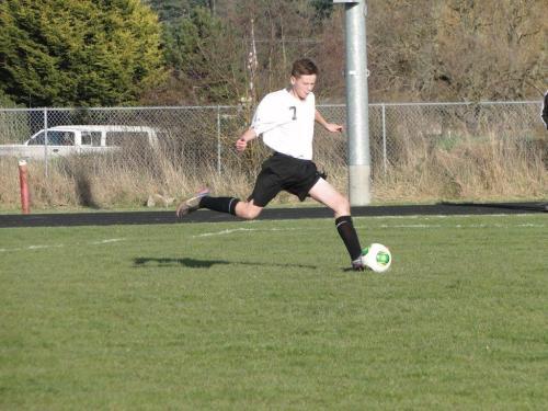 You can almost hear AC/DC playing as Wolf freshman Zane Bundy unleashes a penalty kick sure to leave the goalie thunderstruck.