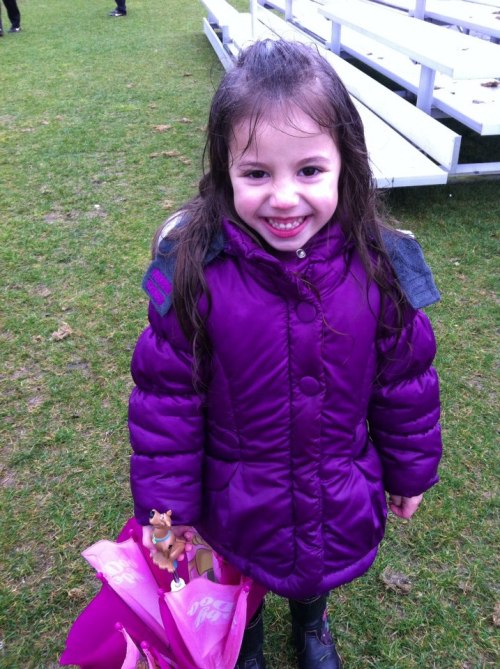 #1 fan Izzy LeVine and her  lucky Scooby-Doo umbrella.