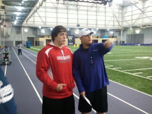 Marques Tuiasosopo talks to Streubel. (David Streubel photo)