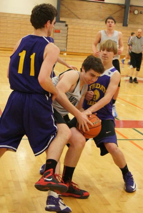 Aaron Trumebull gets stuck in a crowd.