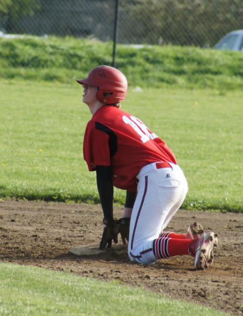 and finds second base by touch.