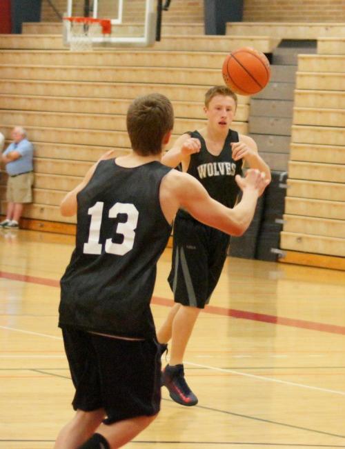 Dalton Martin fires a pass to Walstad.