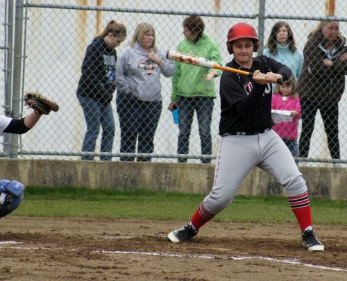 Kyle Bodamer, seen here in a game earlier this season, was one of many Wolves who swung aggressively Tuesday. (Shelli Trumbull photo)