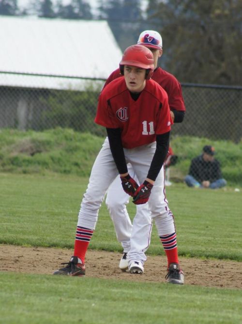Aaron Curtin eyeballs the pitcher.