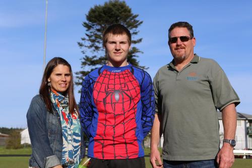 Kole Kellison and parents Ray and Christi.
