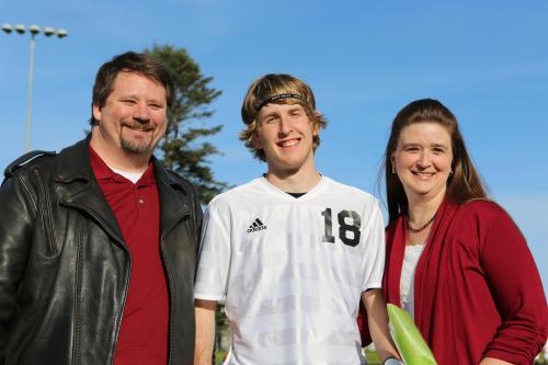 Josh Wilsey and parents Terra Wilsey and Randy Lane.
