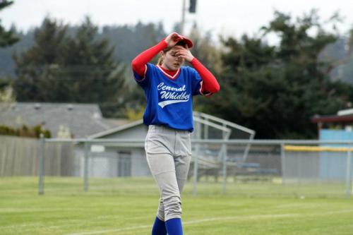 Katrina McGranahan collects her thoughts during a softball game. (Justine McGranahan photo)