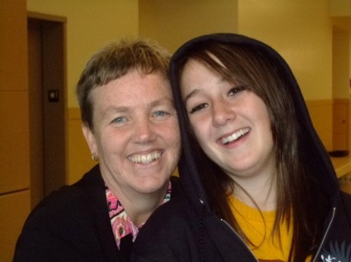 Kim Meche (left) at her niece's high school graduation in 2010.