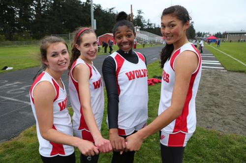 Madison Tisa McPhee, far left, and Makana Stone, far right, are getting faster and faster. (John Fisken photo)