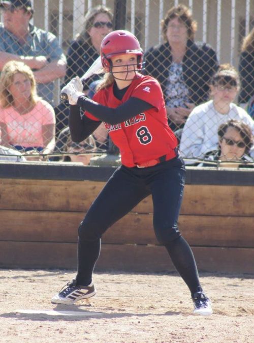 Alexis Trumbull wields a dangerous bat. (Shelli Trumbull photos)