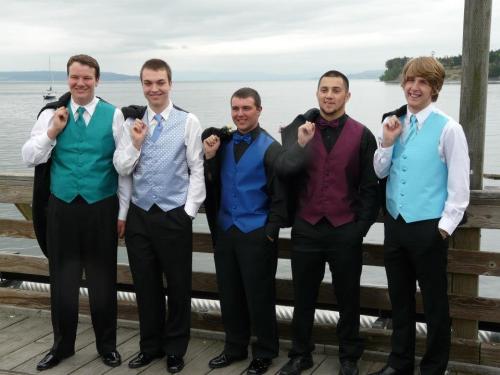 Austin Fields (far left) and his highly-obsessive, nattily-dressed fan club -- Ben Wehrman, Drew Chan, Danny Savalza and Josh Wilsey.