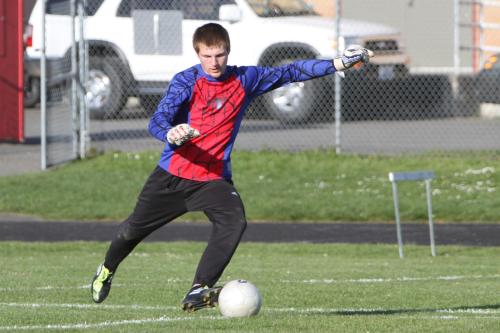 Kole Kellison played a superb game in goal in his final performance as a Wolf. (John Fisken photo)