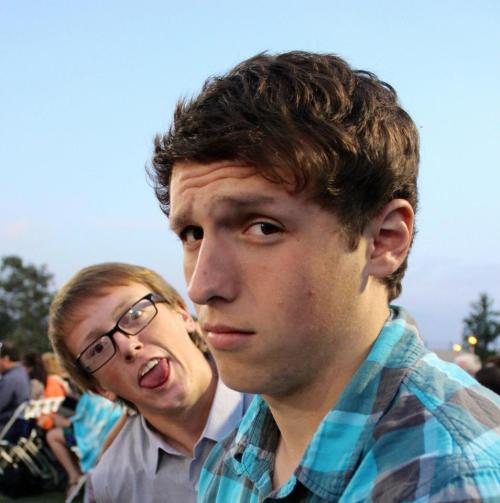 Brett Arnold (right) contemplates his football future.