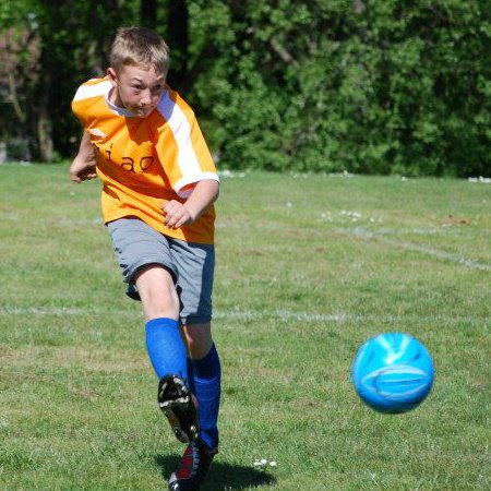 One of his many young pupils.