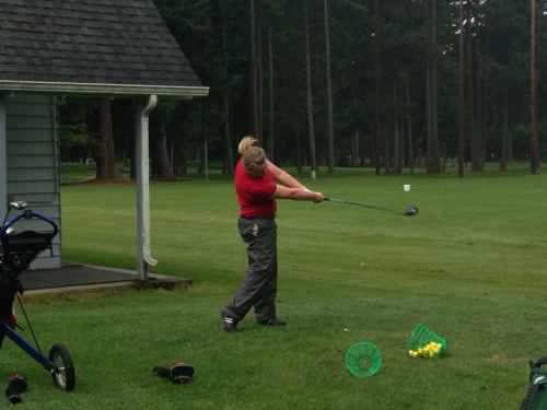 Christine Fields warms up Tuesday morning. (Debra Fields photo)