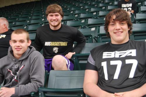 Jake Tumblin (left) and Nick Streubel (right) at the Barton/NEI Combine. (Nanette Streubel photos)