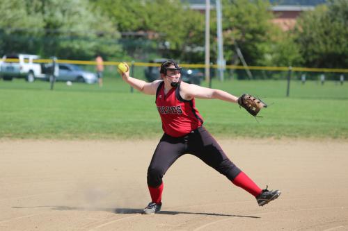 Hailey Hammer prepares to drop the boom on a hapless runner.