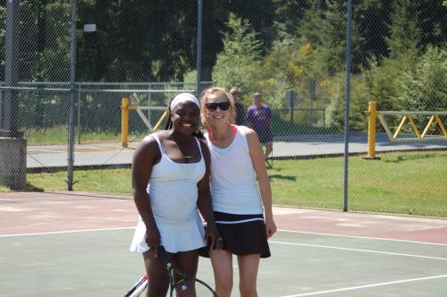 Seniors Emily Gallahar (left) and Holly Craggs closed their careers as friends and teammates.