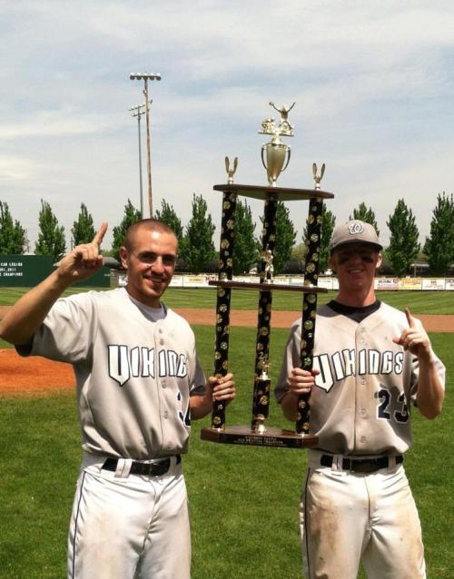 Jordan Wilcox (right) celebrates his team's championship. (Brady Manz photo)