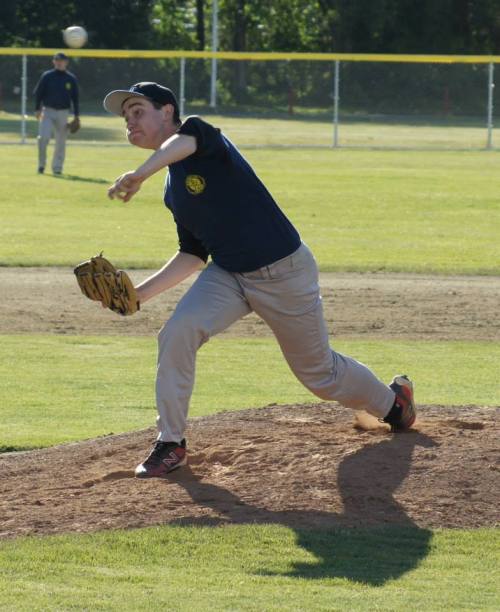 Aaron Trumbull brings the heat on the mound.