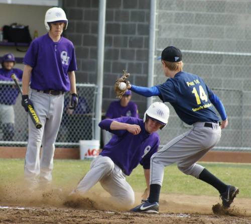 #14 makes a bang-bang play at the plate.