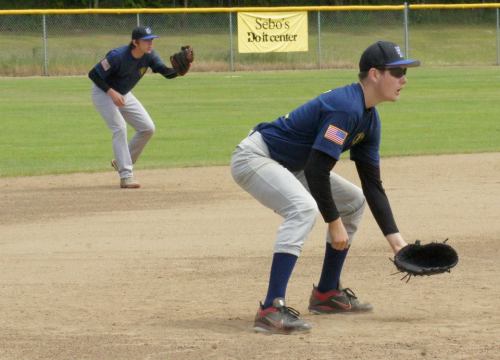 The left side of South Whidbey's infield -- Curtin and shortstop Morgan Payne -- on loan from CHS.