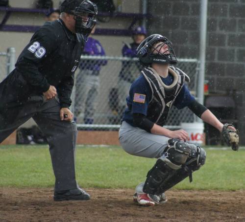 Cole Payne follows the flight of the ball (Shelli Trumbull photos)