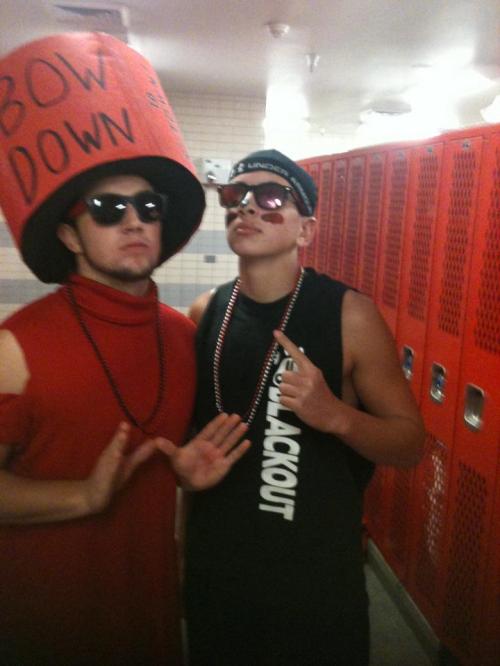 Danny "Shaman" Savalza (left) and Tim Quinn, ready to explode out of the locker room and rock the house.