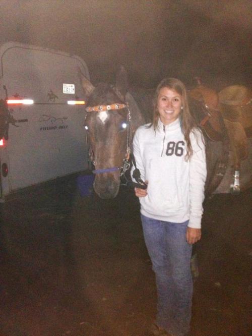 Madison Tisa McPhee and Chloe, her seriously sleep-deprived horse. You can tell by the glowing eyes.