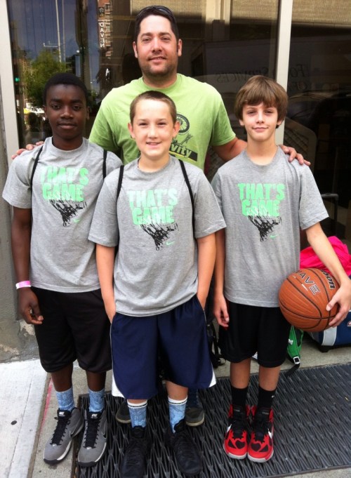 Coupeville Middle School students (l to r) Paul Gallahar, Ethan Spark and Luke Merriman are off to a hoops tourney. (Kali Barrio photos)