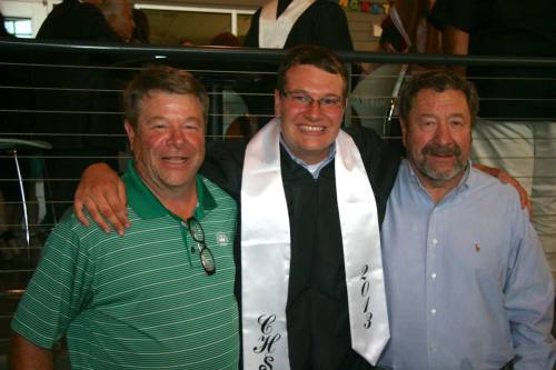 Austin Fields (center), with his golfing mentors. (Katelyn Wynn photo)