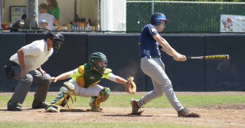 Aaron Trumbull swings big.