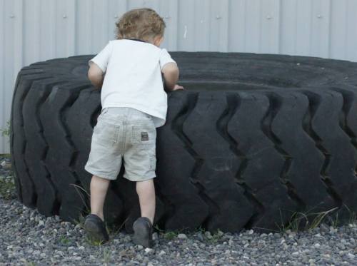 "No, wait, I'm not ... TIRE!!!"